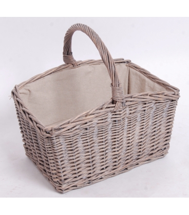 Panier en osier gris