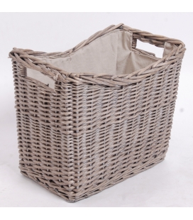 Panier en osier gris