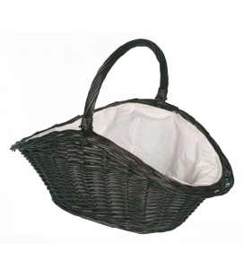 Panier en osier ovale noir