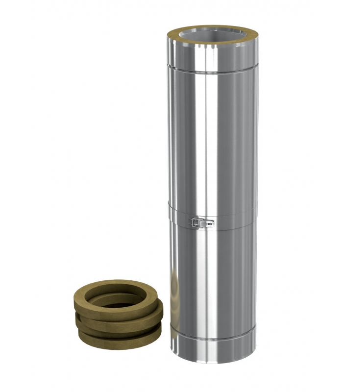 élément droit de 1000 mm - conduit de fumée double paroi isolé