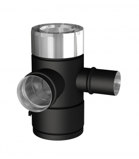 Té 90° Ø100/150 piquage fumée Ø80mm+air concentrique