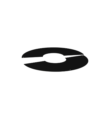 Rosace ronde 2 parties noire gamme concentrique