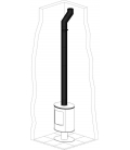 Kit raccordement poêle à bois émaillé noir Ø150mm